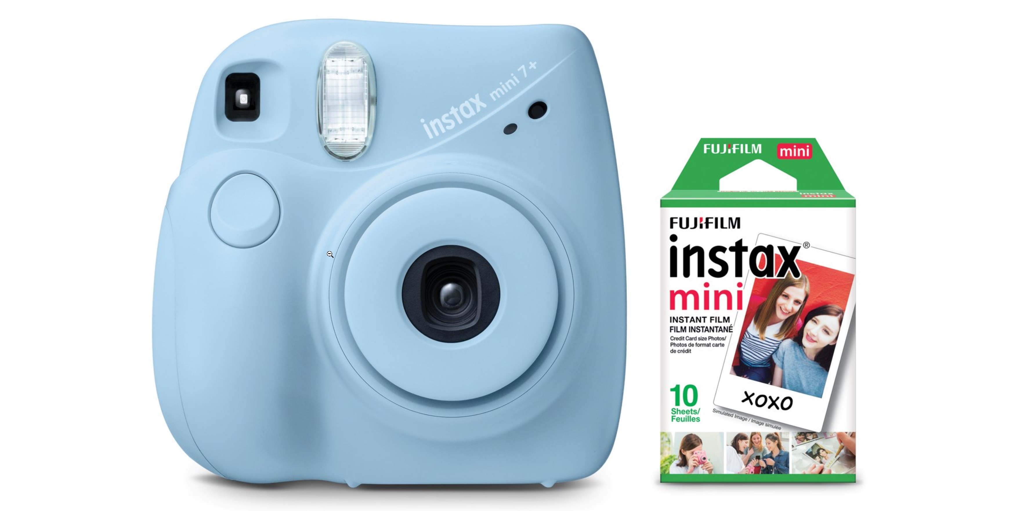 Light Blue Fujifilm INSTAX Mini 7+ Exclusive Blister Bundle with Bonus Pack of Film