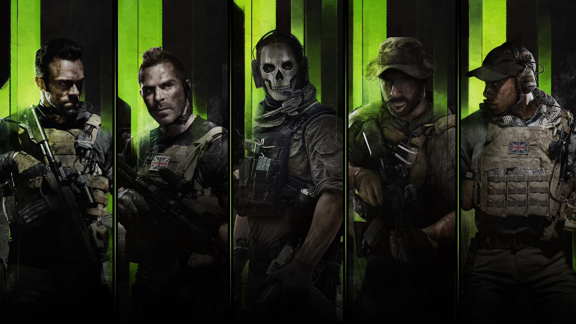 Five main characters from Call of Duty: Modern Warfare II.