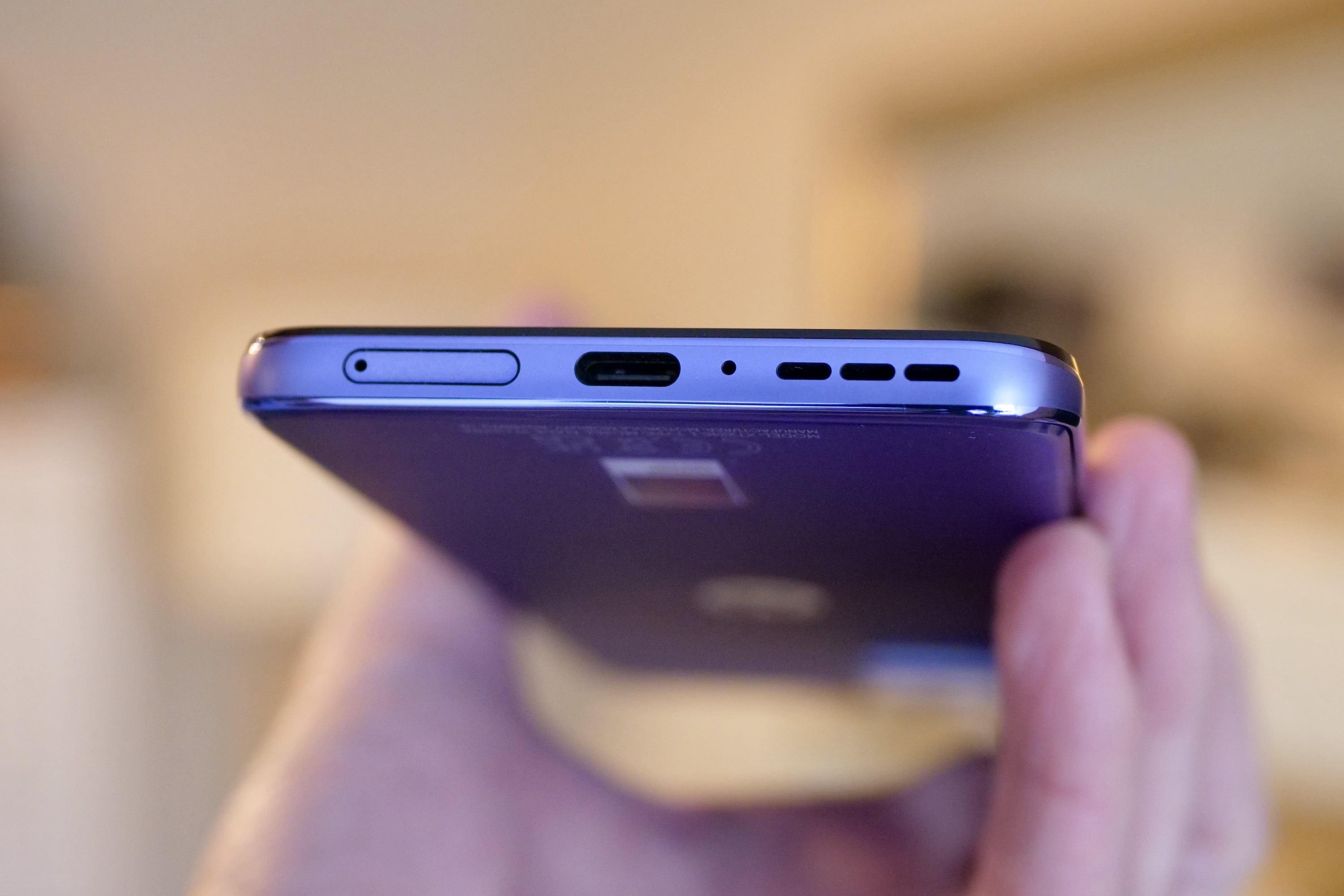 The charging port on the Motorola Edge 30 Neo.