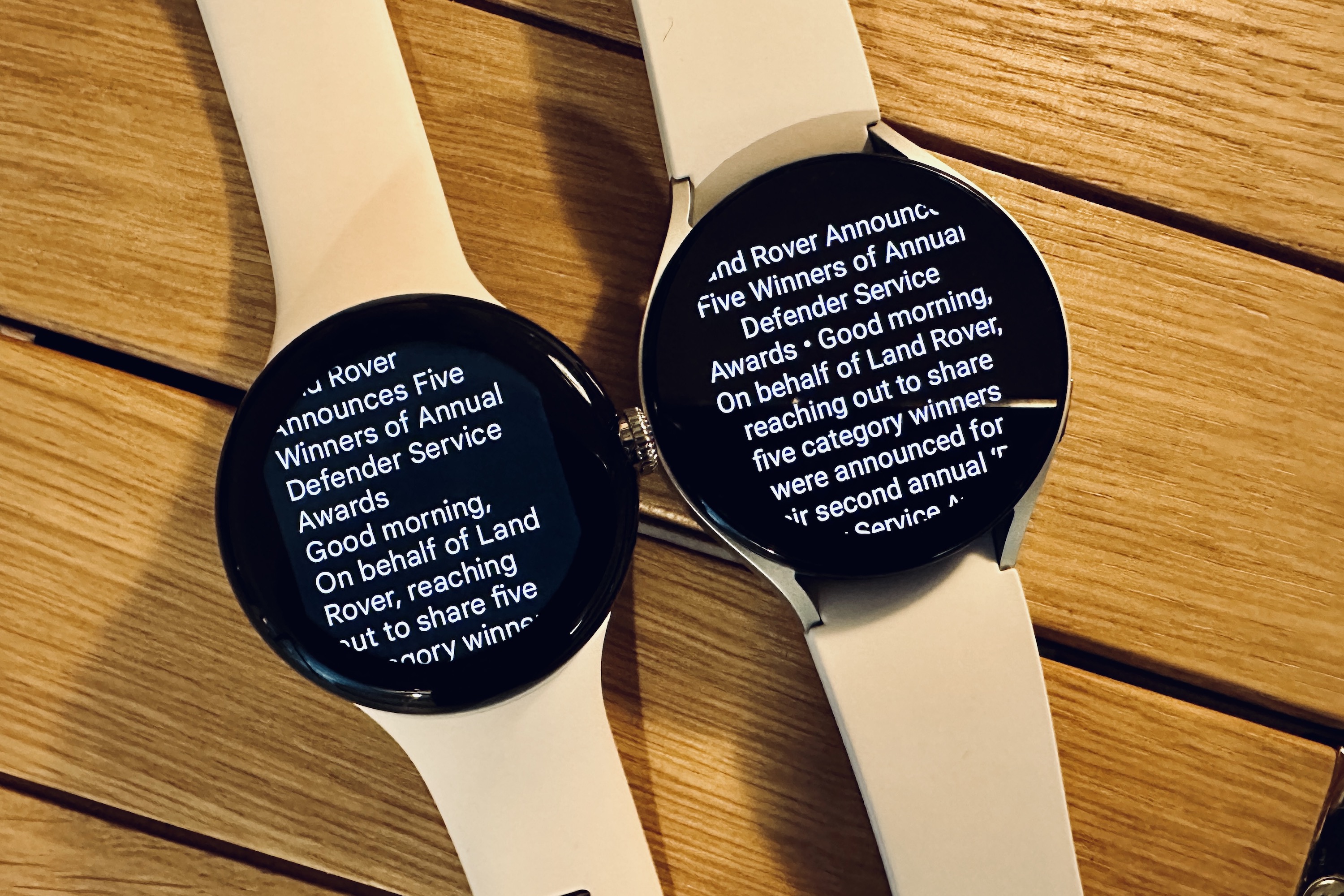 Notifications on the Galaxy Watch 5 and Pixel Watch.