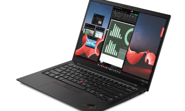 A press photo of the ThinkPad X1 Carbon Gen 11.