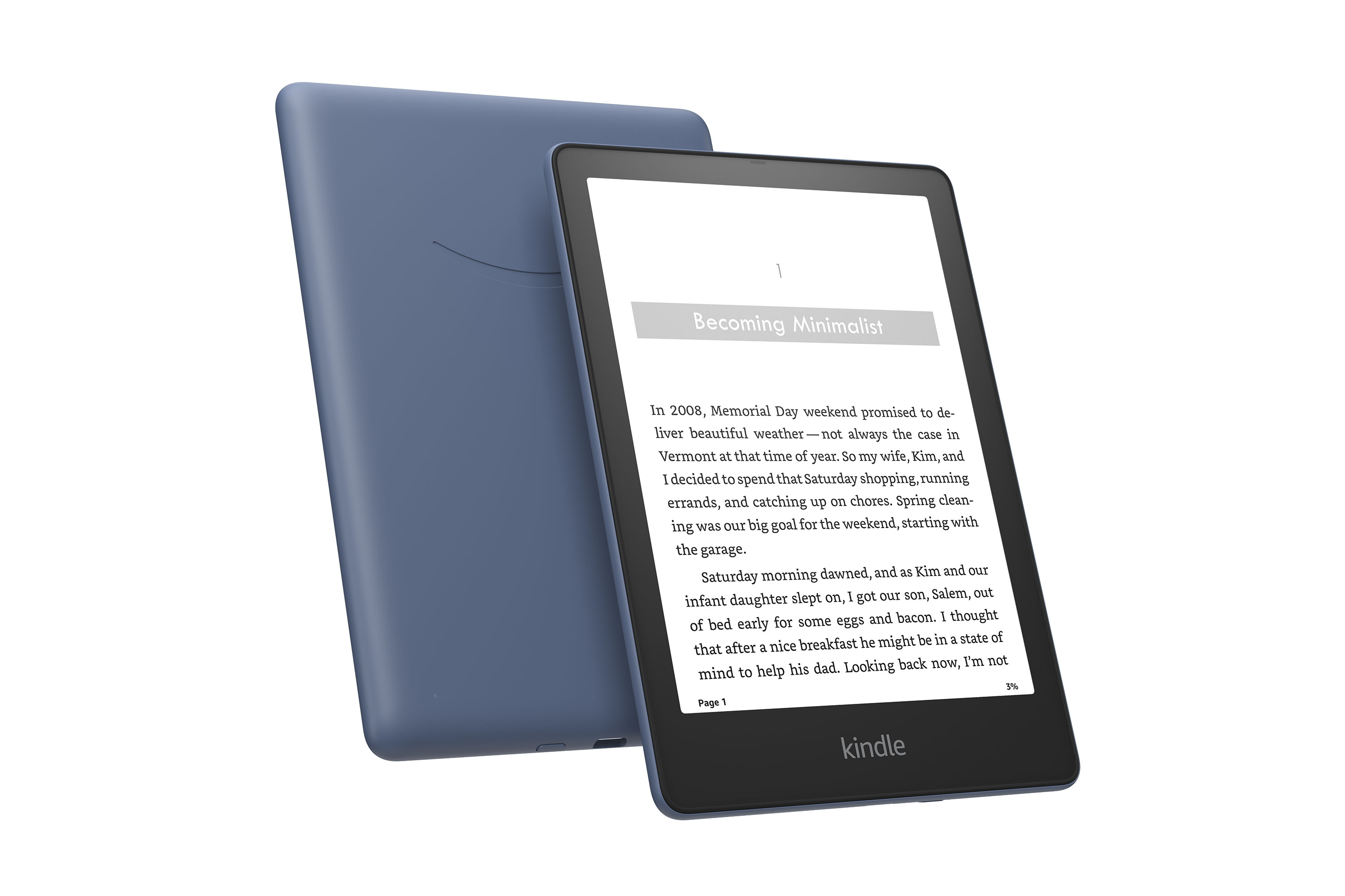 Kindle Paperwhite in Denim color.