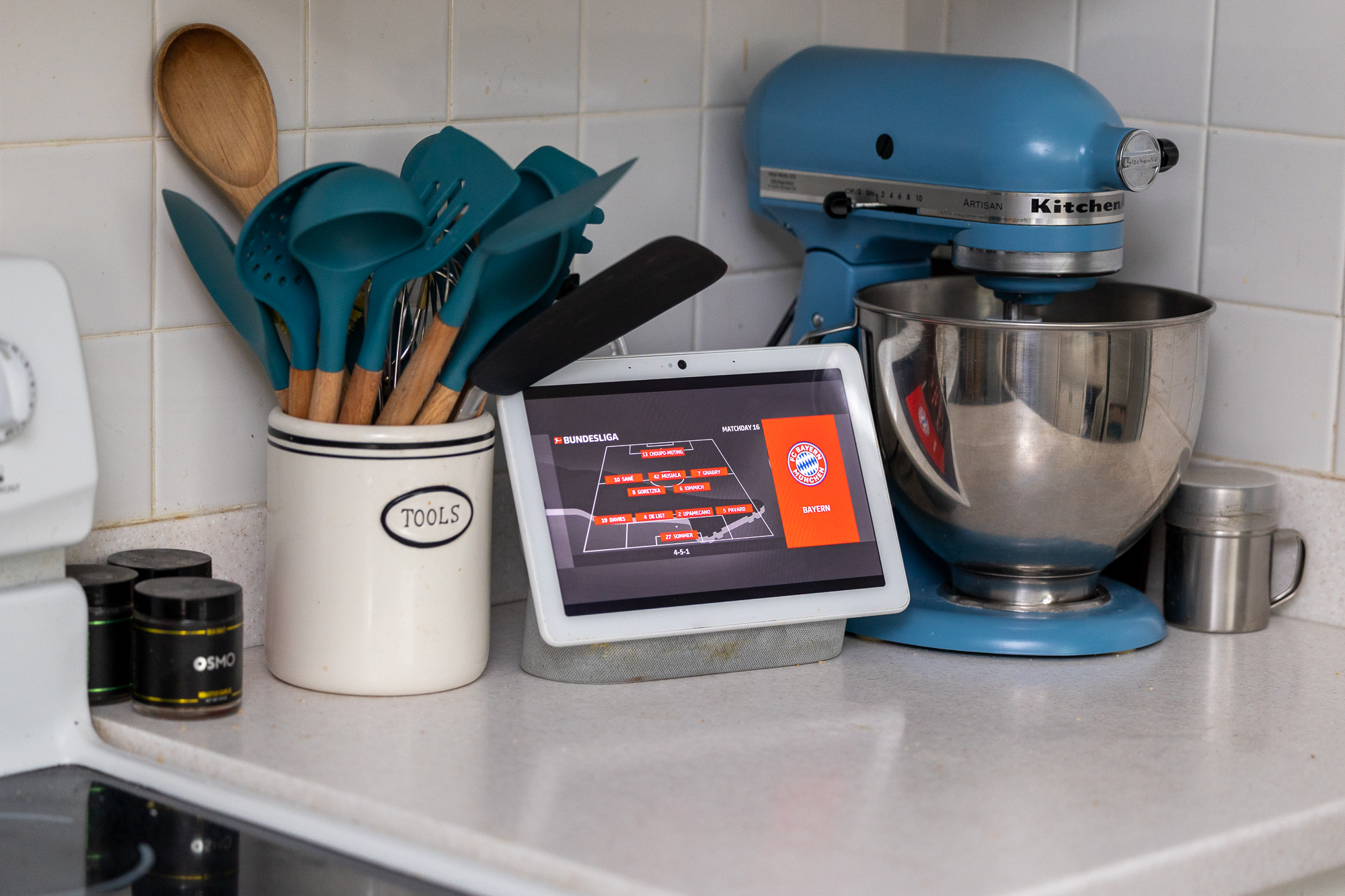 Nest Hub Max in the kitchen.