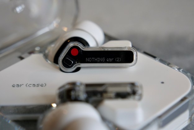 The Nothing Ear 2 earbuds inside the case.