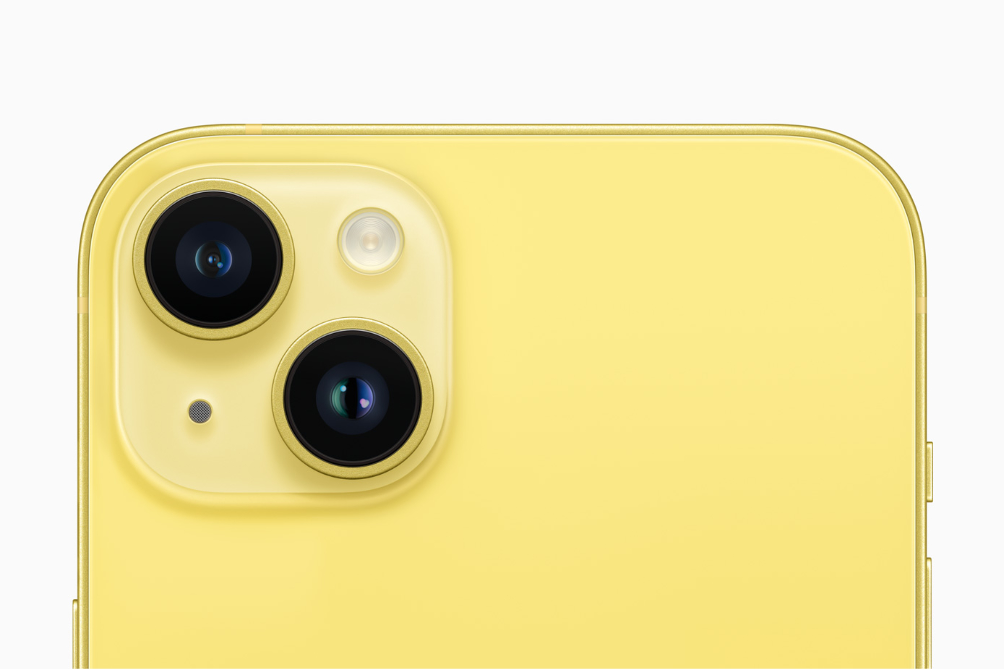 The iPhone 14 in yellow.