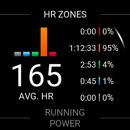 Screenshot from the Garmin Forerunner 265.