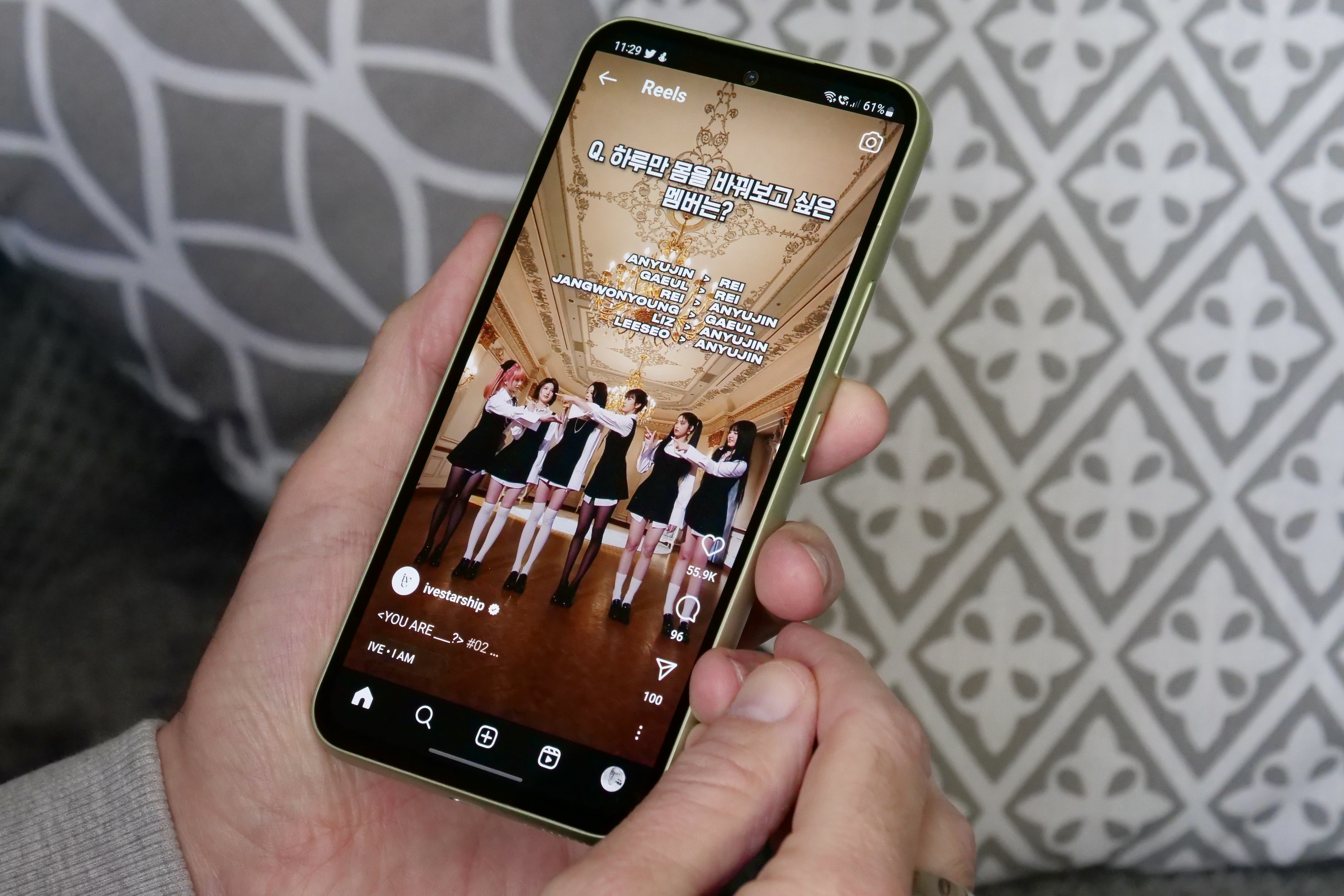 Instagram on the Samsung Galaxy A54.
