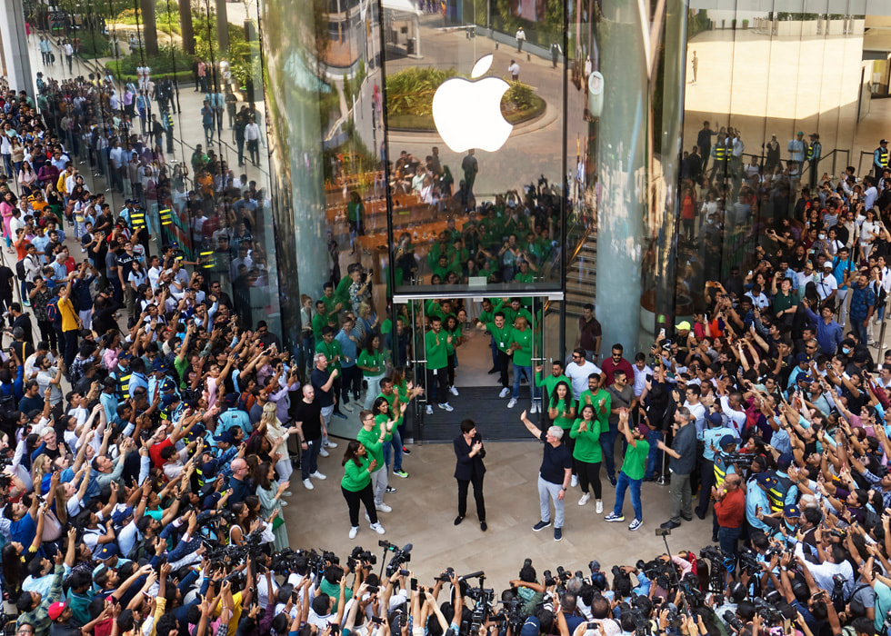 Apple opens its first retail store in India.