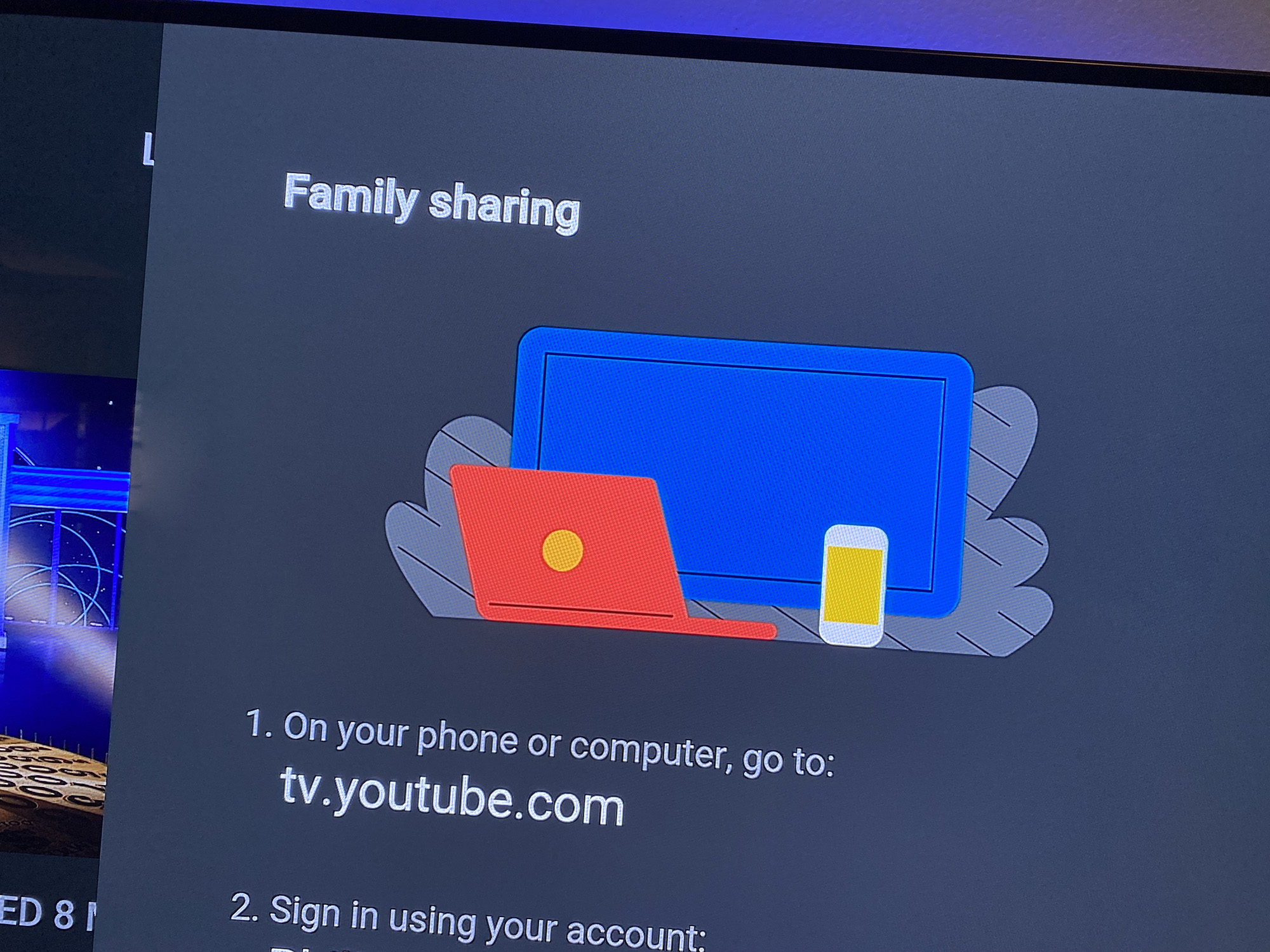 YouTube TV family sharing.