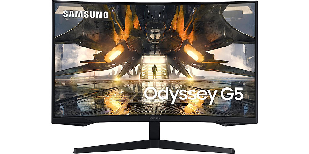 The Samsung Odyssey G55 facing forward.