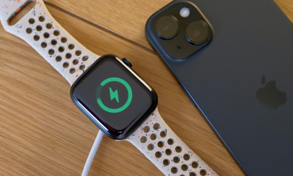 The Apple Watch Series 9 on charge.