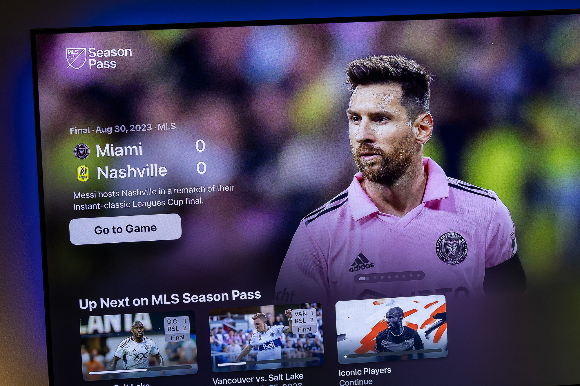 Lionel Messi on MLS Season Pass.