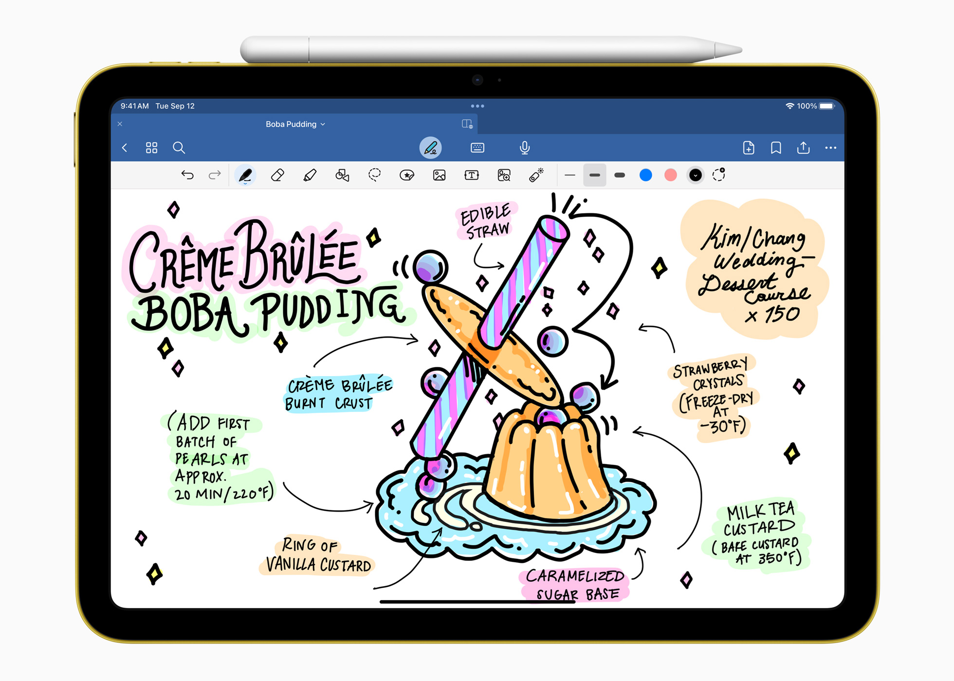 Apple Pencil (USB-C) using Goodnotes app.