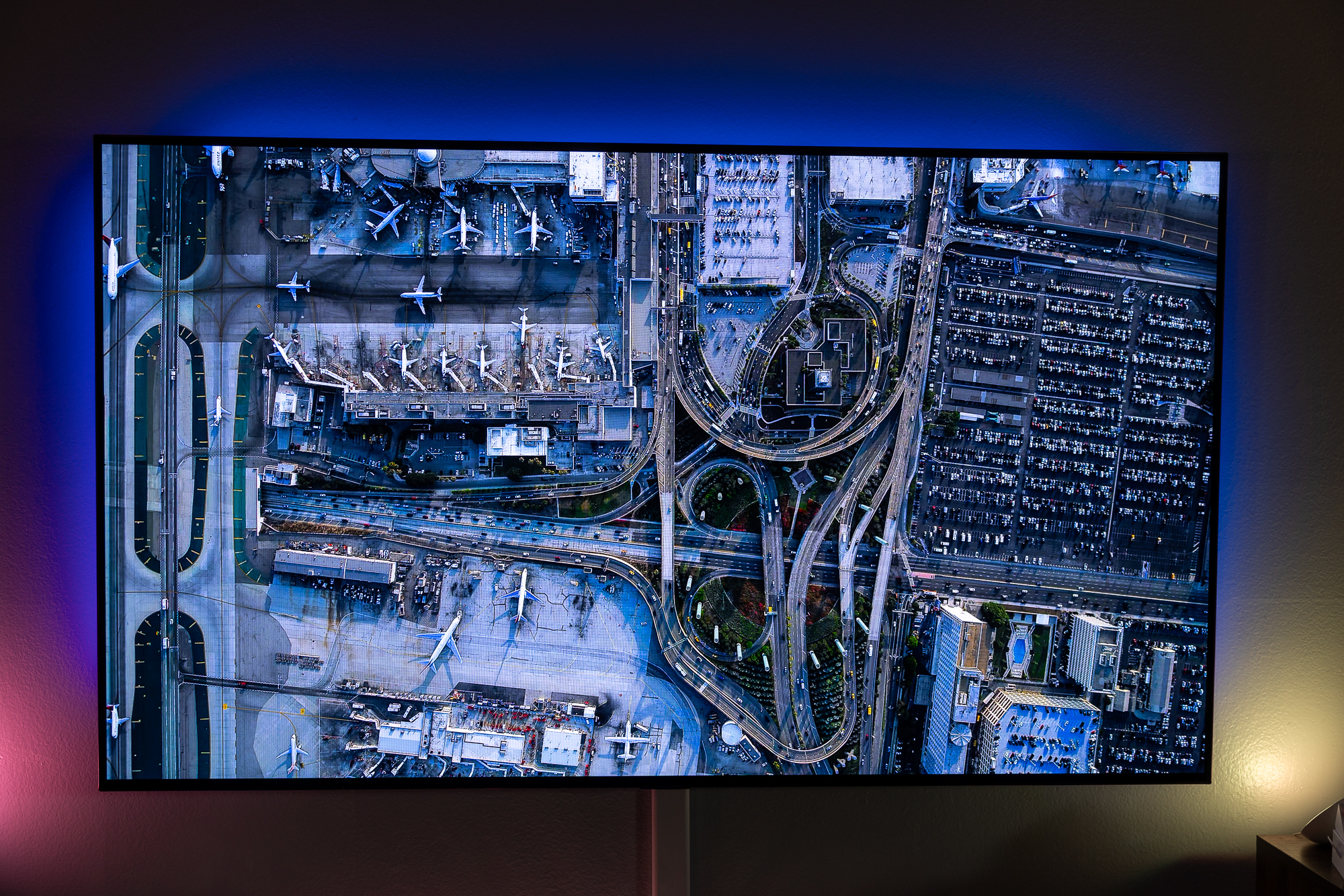 Los Angeles International Airport as seen in a very real Apple TV screensaver.