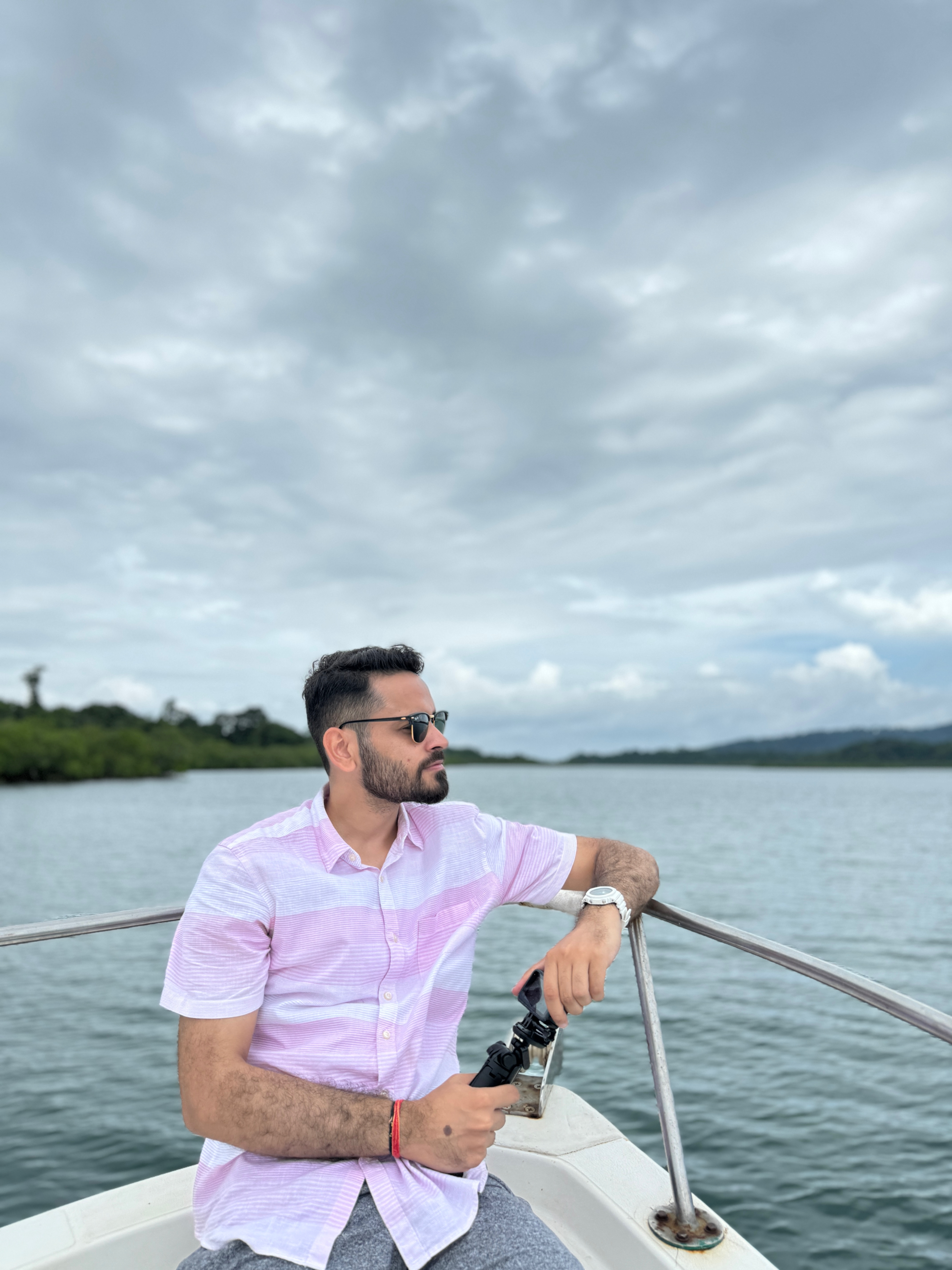 Prakhar Khanna Portrait shot on a boat clicked on the iPhone 15 Pro.