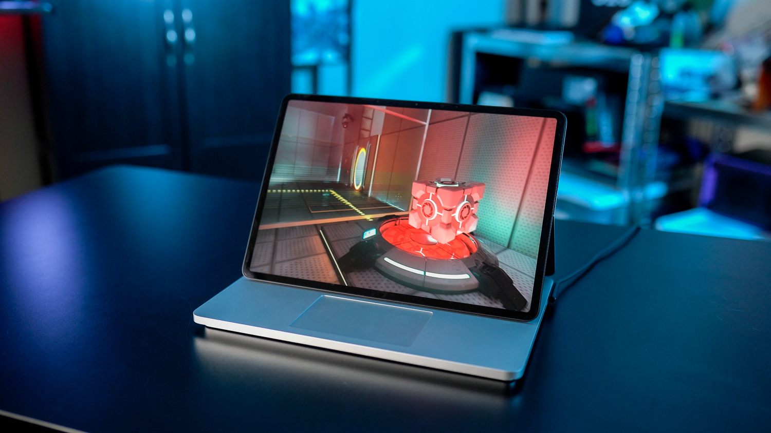 Portal RTX running on the Surface Laptop Studio 2.