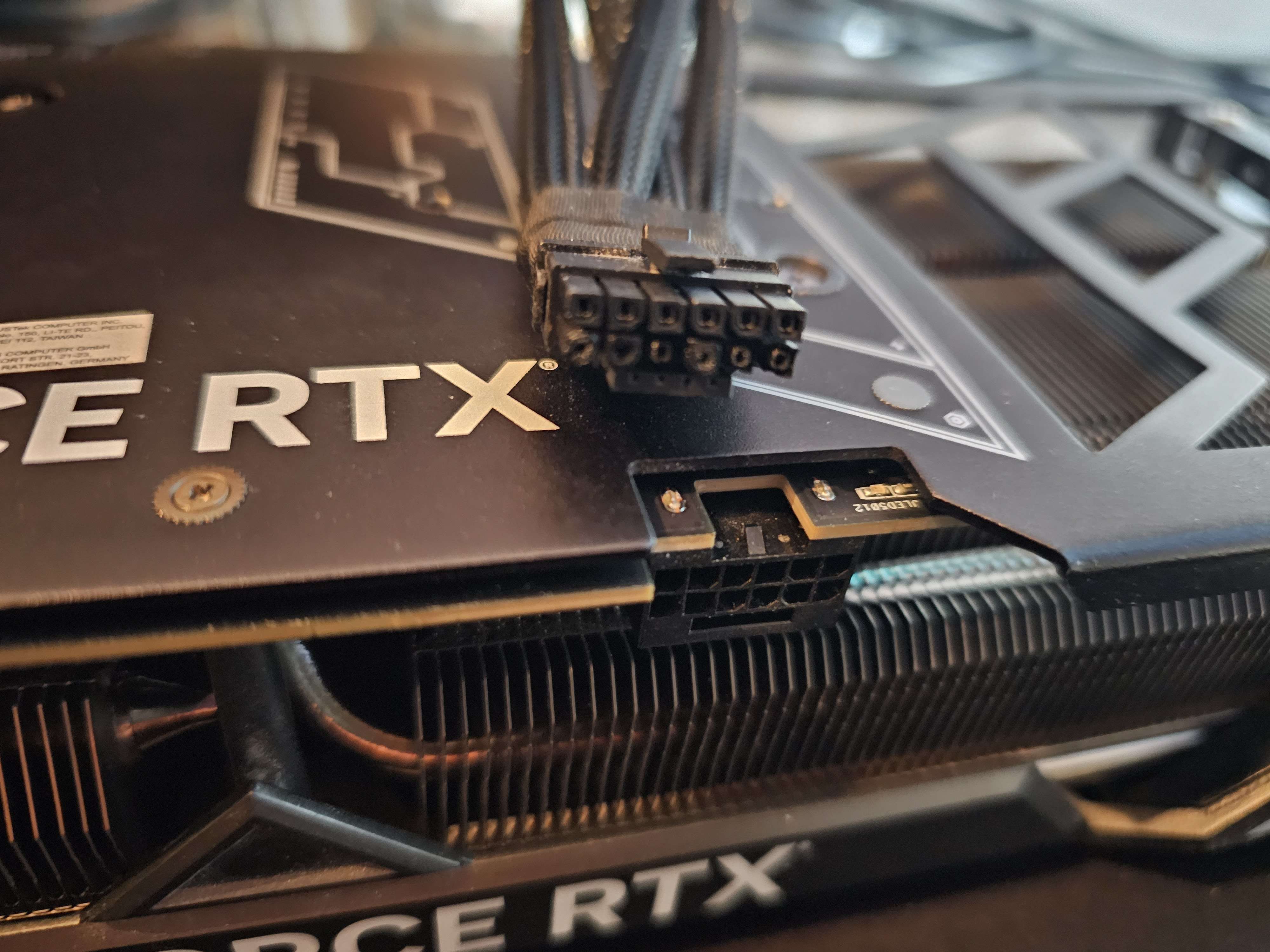 A melted connector on the Nvidia RTX 4090.