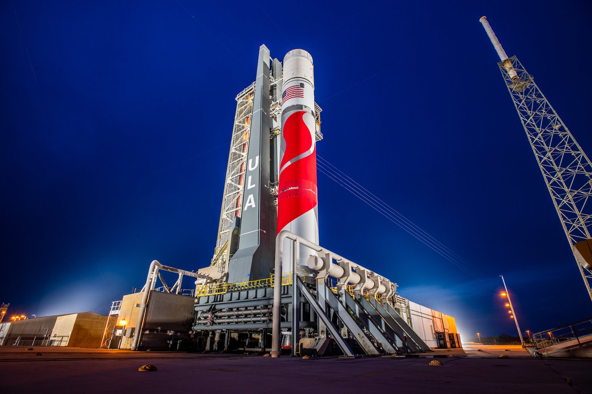 ULA's Vulcan Certification-1 (Cert-1) rocket sits atop Space Launch Complex-41 at Cape Canaveral in Florida.