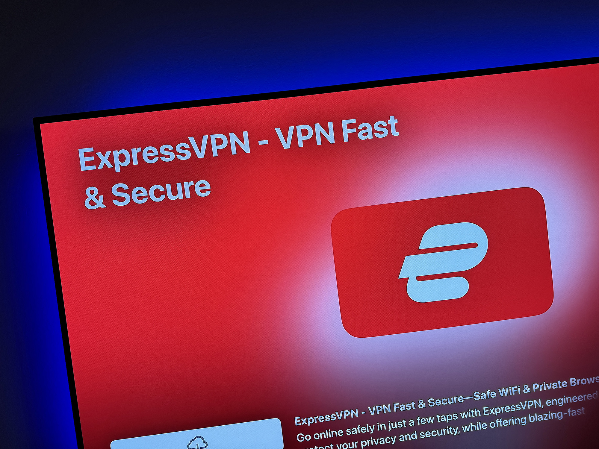 The app listing for ExpressVPN on Apple TV.