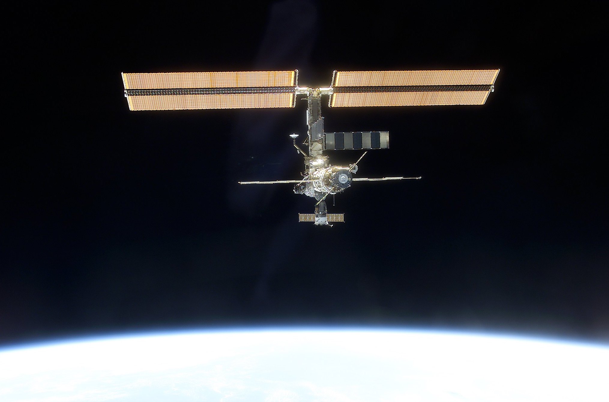 The International Space Station shown in its early days in 2001.