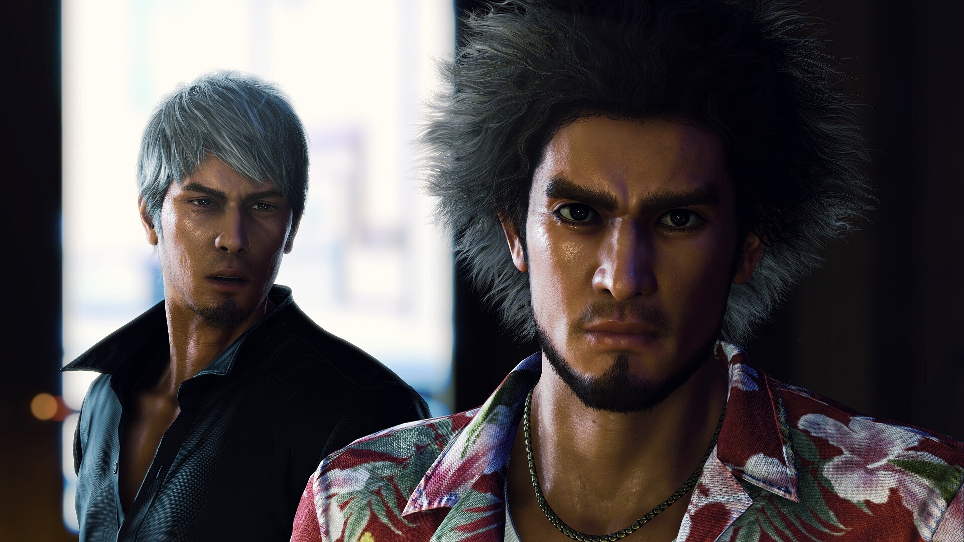 Kiryu and Kasuga stand side by side in Like a Dragon: Infinite Wealth.