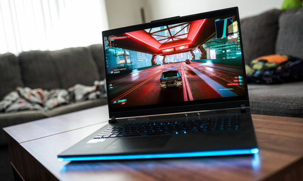 Cyberpunk 2077 on the Asus ROG Strix Scar 18 laptop.