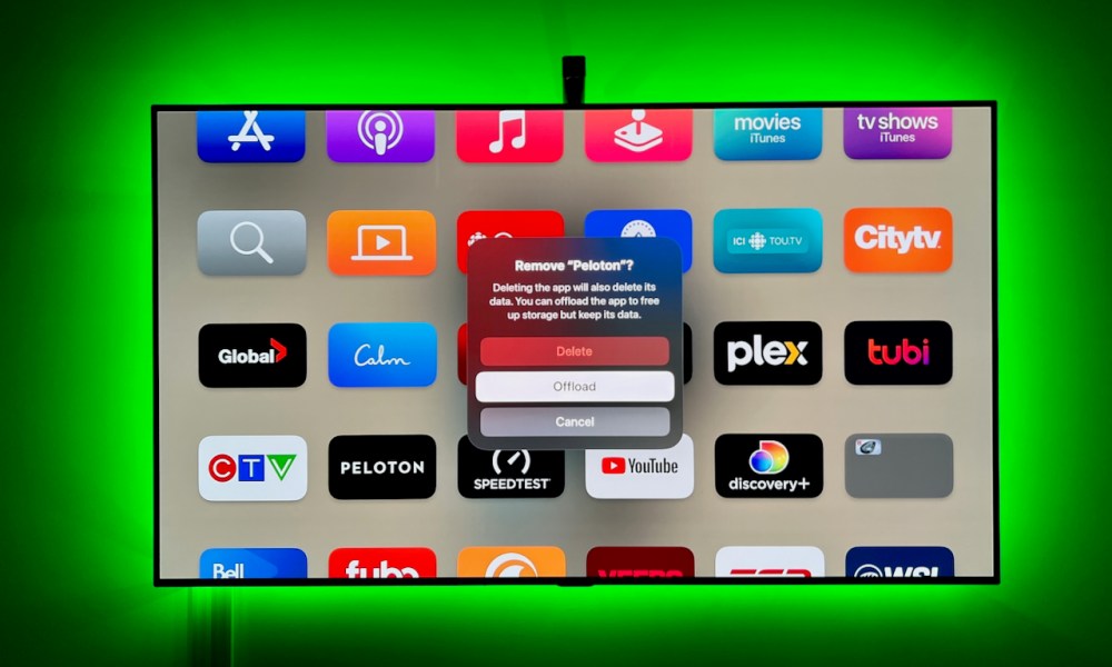 How to delete apps from Apple TV.