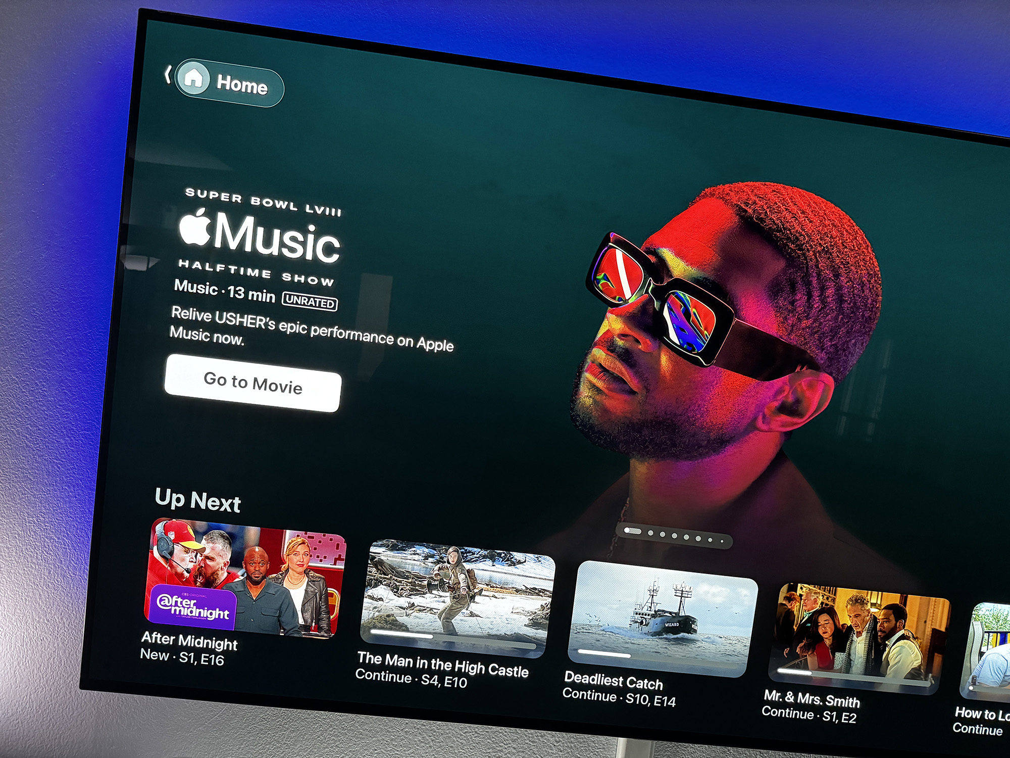 Usher's Super Bowl Halftime Show on Apple TV.