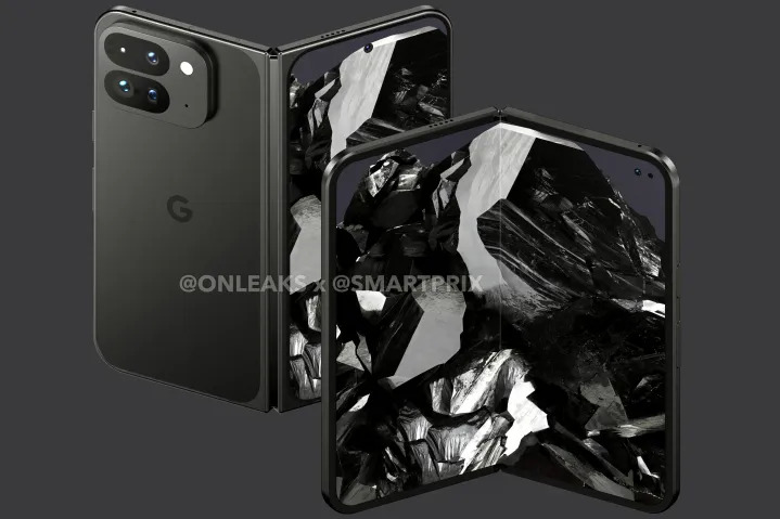 Leaked render of the Google Pixel Fold 2 design.