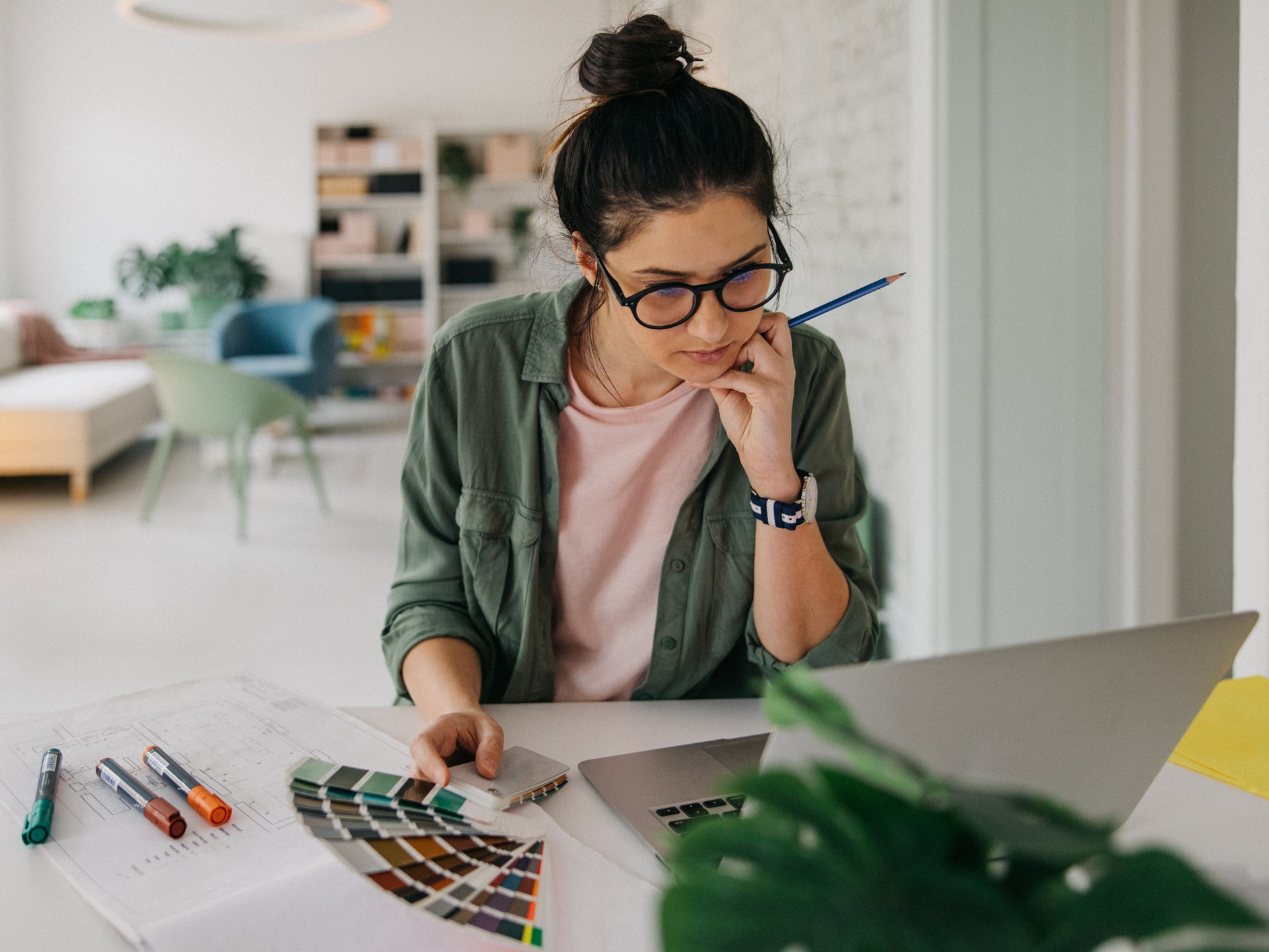 Woman working collaboratively with Google Workspace