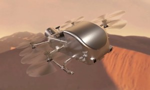 An artist's impression of NASA's Dragonfly drone.