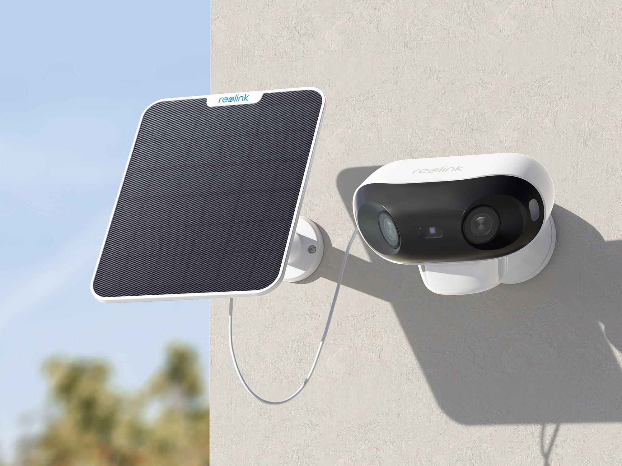 Argus 4 Pro with Solar Panel mounted on exterior wall