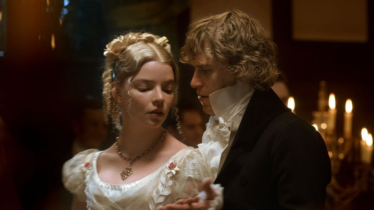 Anya Taylor-Joy and Johnny Flynn as Emma and Knightley dancing in Emma.