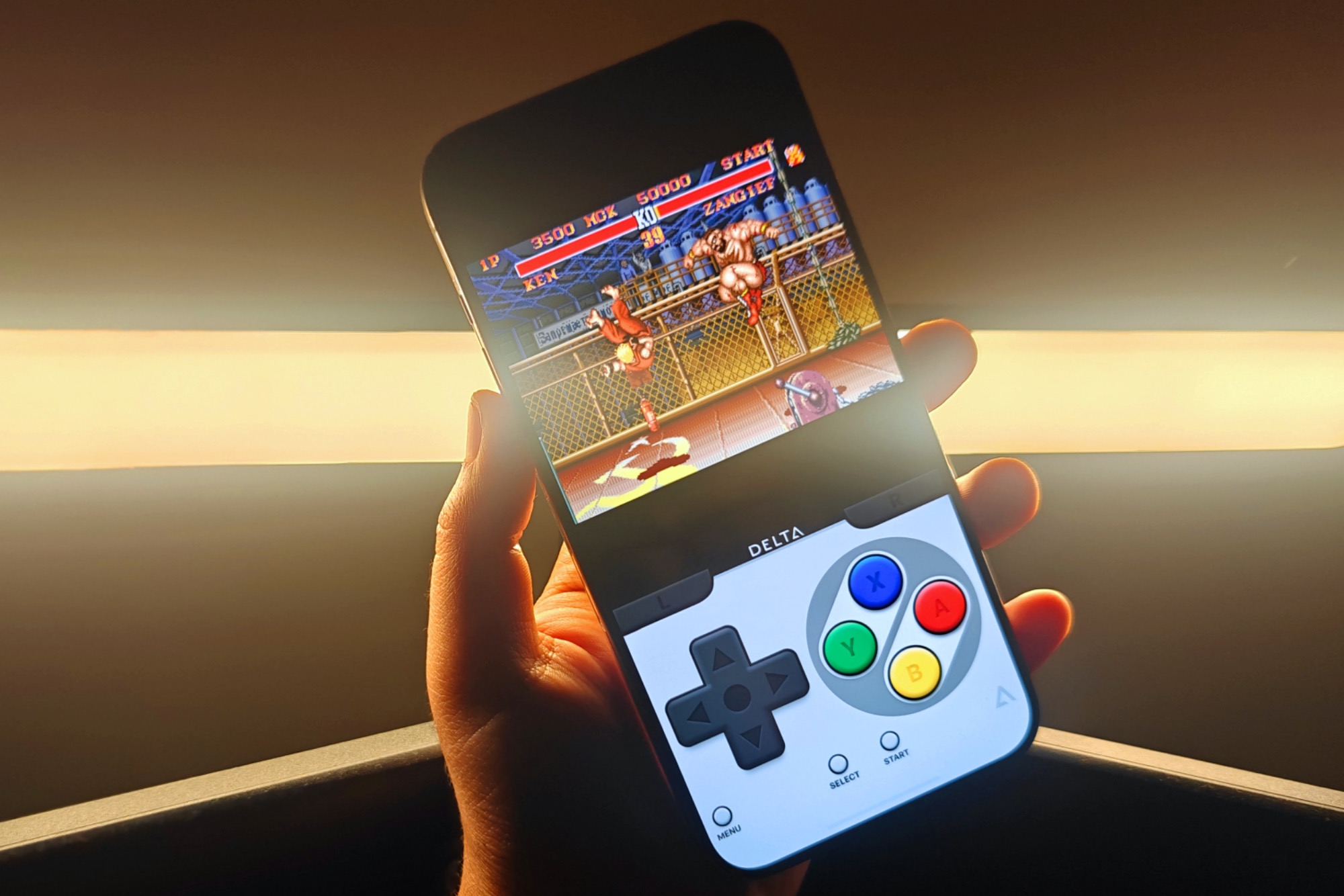 Street Fighter emulated on an iPhone.