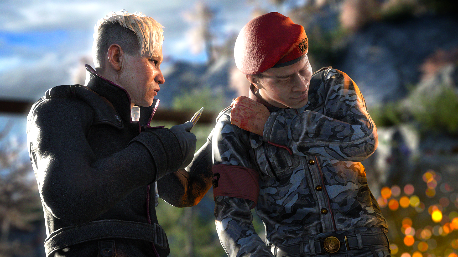 Pagan Min attacks a soldier in Far Cry 4.