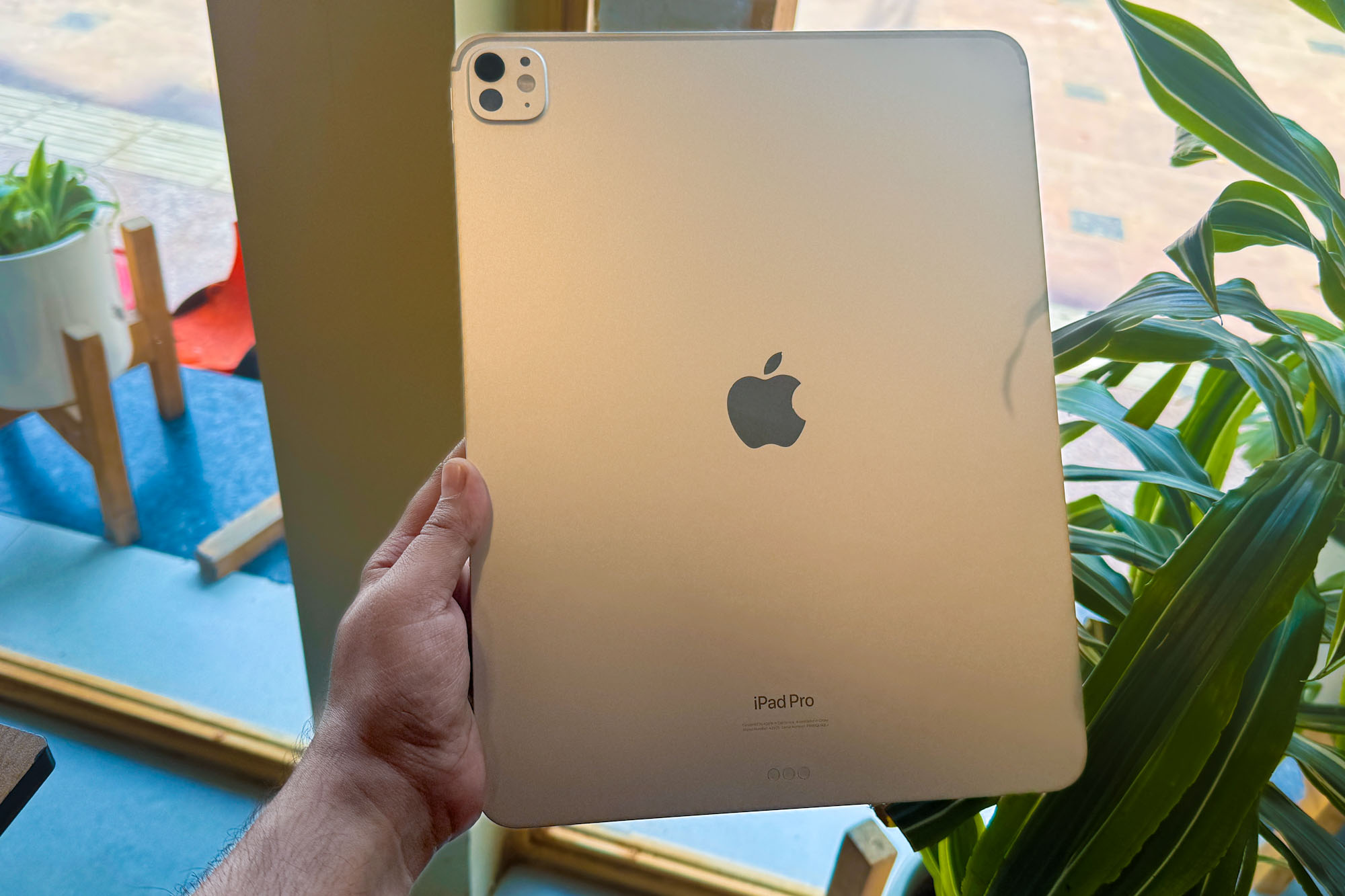 Person holding the iPad Pro M4.