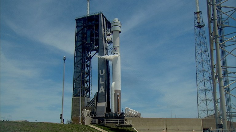 Boeing’s Starliner spacecraft atop the United Launch Alliance Atlas V rocket is seen on the launch pad of Space Launch Complex-41 at Cape Canaveral Space Force Station in Florida on Saturday, June 1, 2024