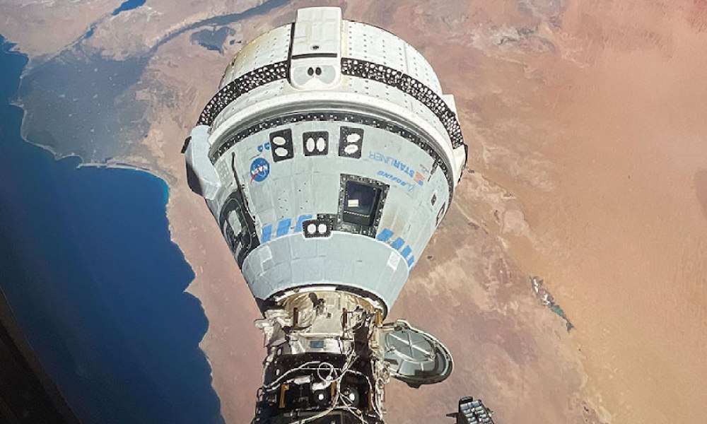 Boeing Space's Starliner docked at the International Space Station in June 2024.