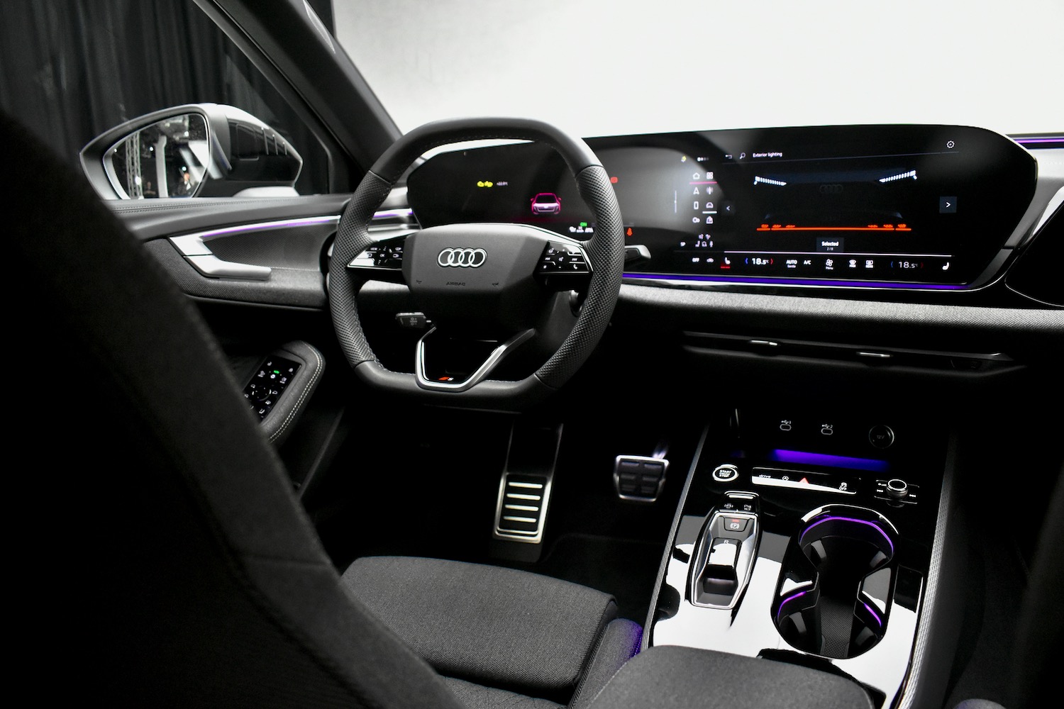 Interior of a 2025 Audi A5 sedan.