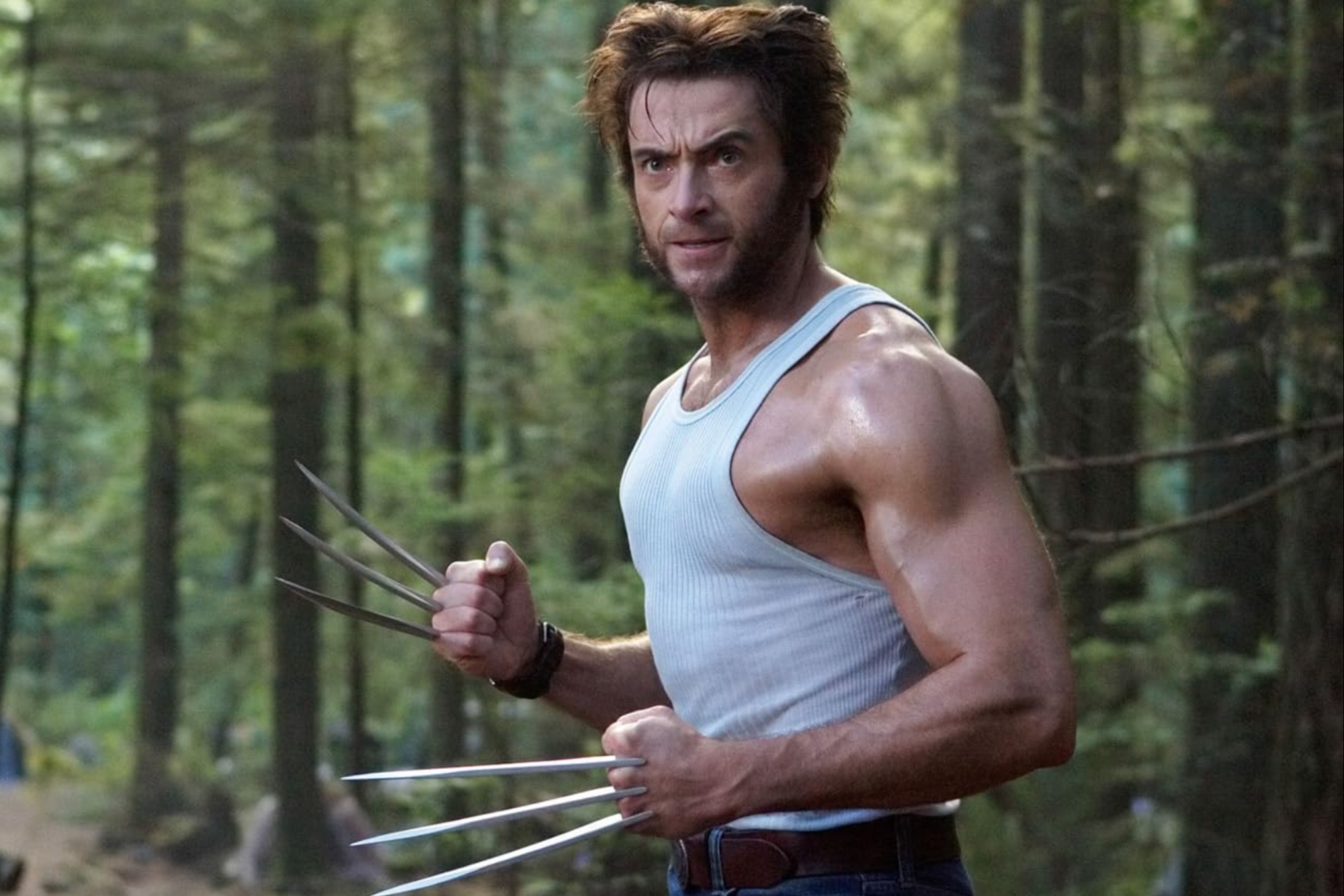 Hugh Jackman flexes his claws as Wolverine.