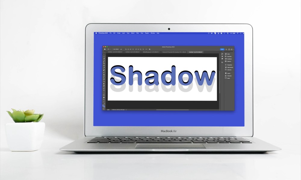 Shadow in Photoshop on a MacBook.