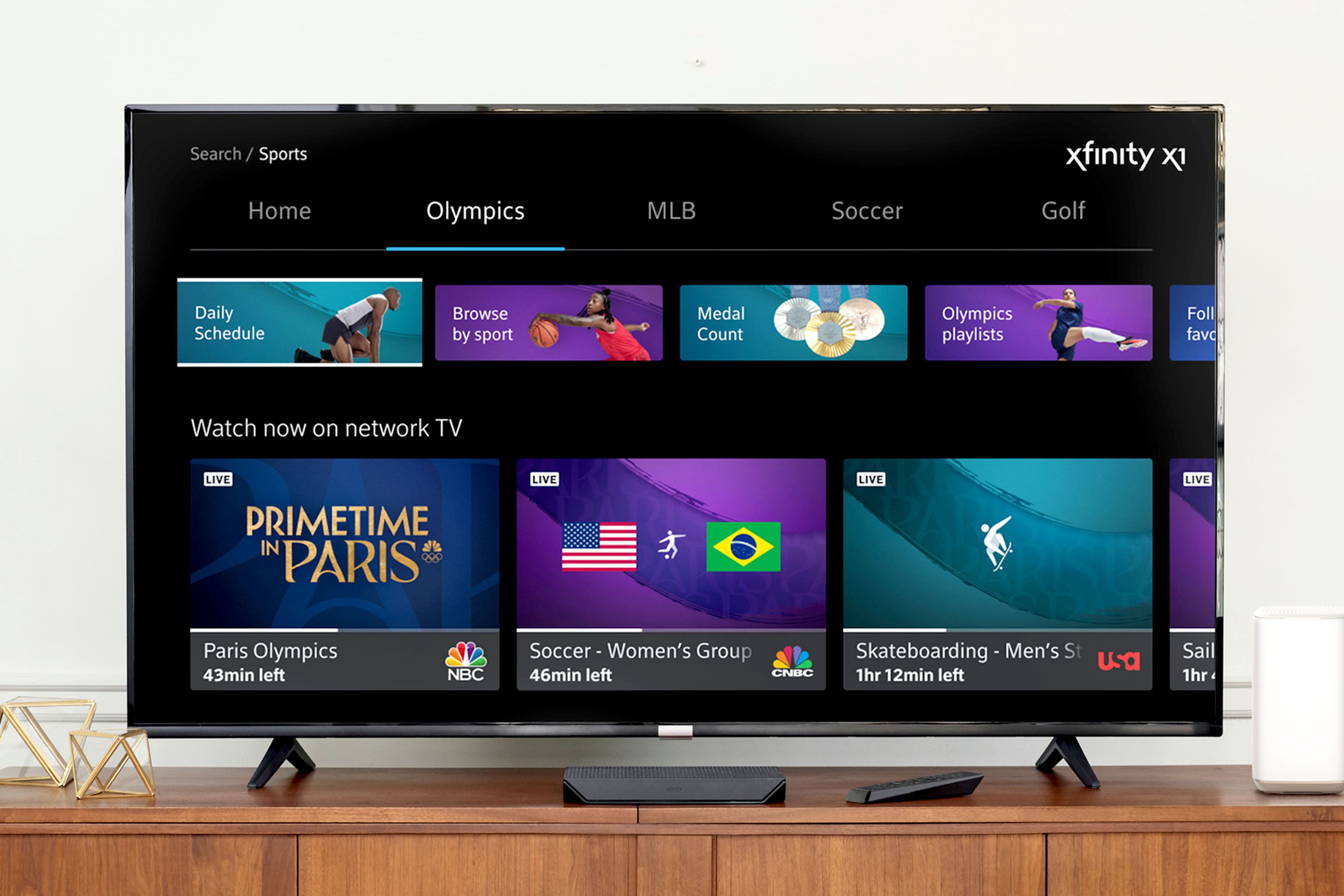 Enhanced 4K experience on Comcast X1 for the Paris Olympics.