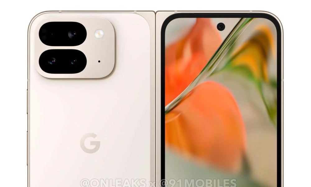 A close-up render of the Google Pixel 9 Pro Fold.