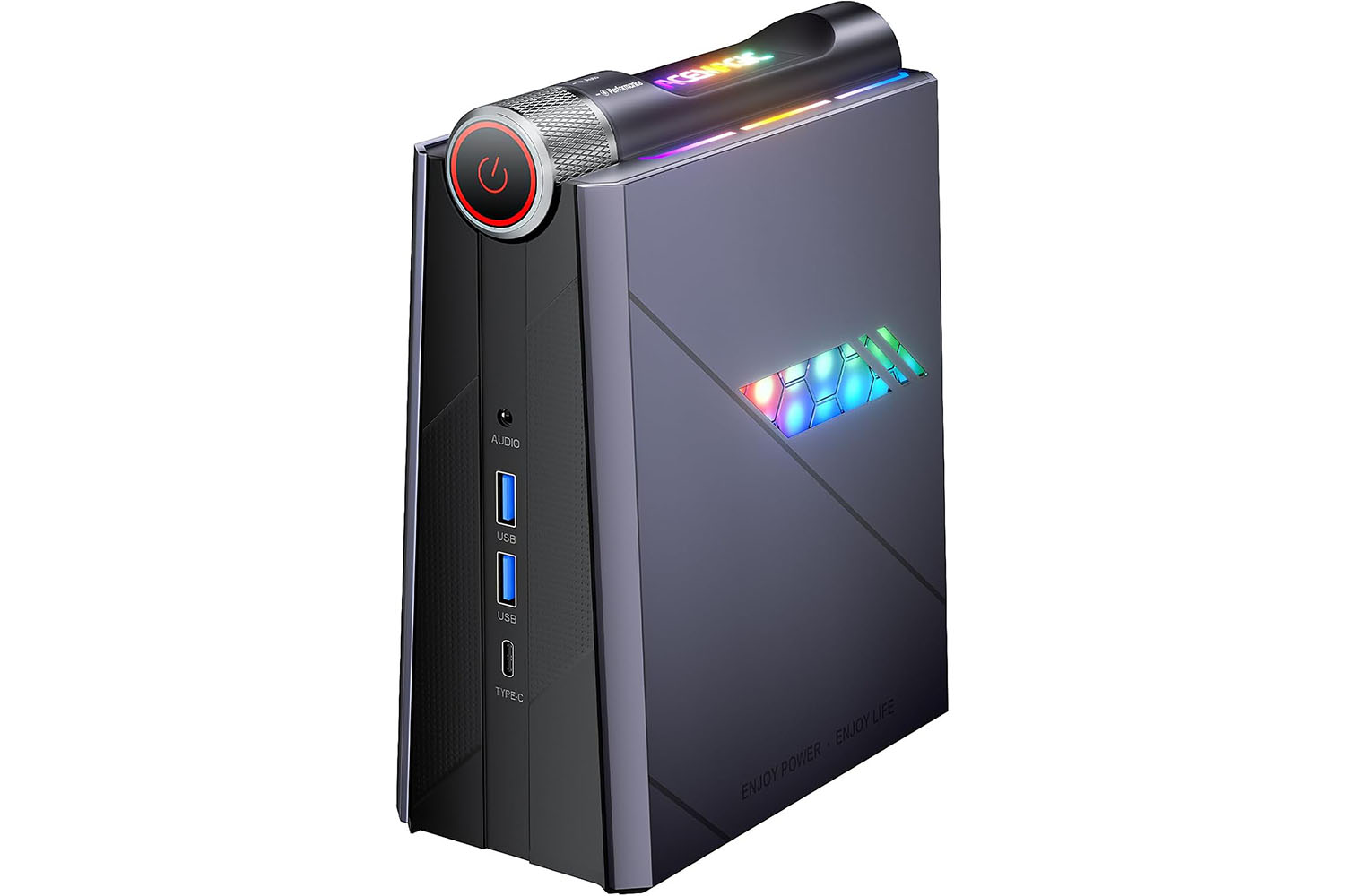 The Acemagic mini gaming PC on a white background.