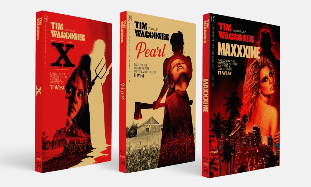 Three book covers for Ti West novels.