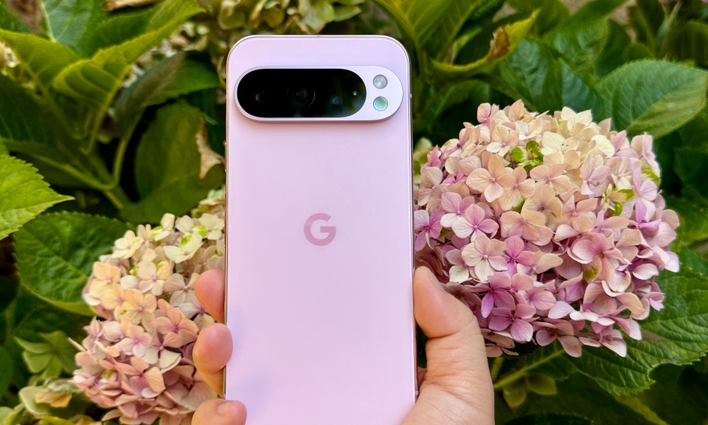 Pixel 9 Pro in Rose Quartz.