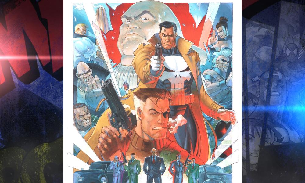 Key art for The Punisher game in Marvel vs. Capcom Fighting Collection: Arcade Classics.