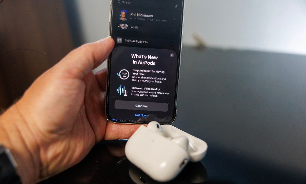 New AirPods Pro features seen on an iPhone.