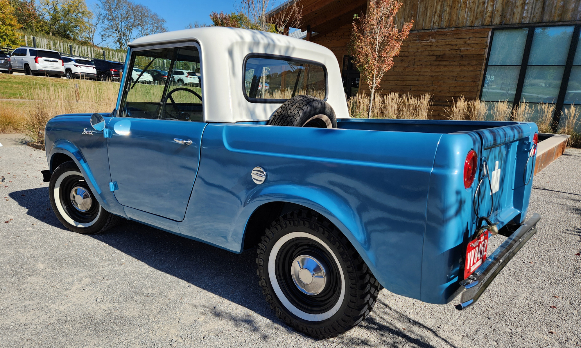 A restored 1961 International Harvester Scout, the first year of production.