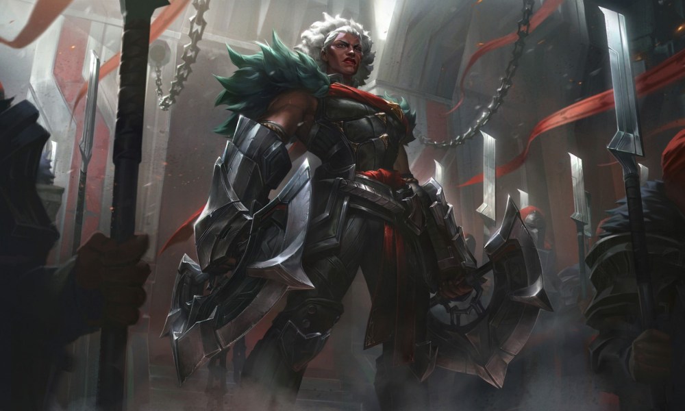 Key art for Arcane's Ambessa in League of Legends.